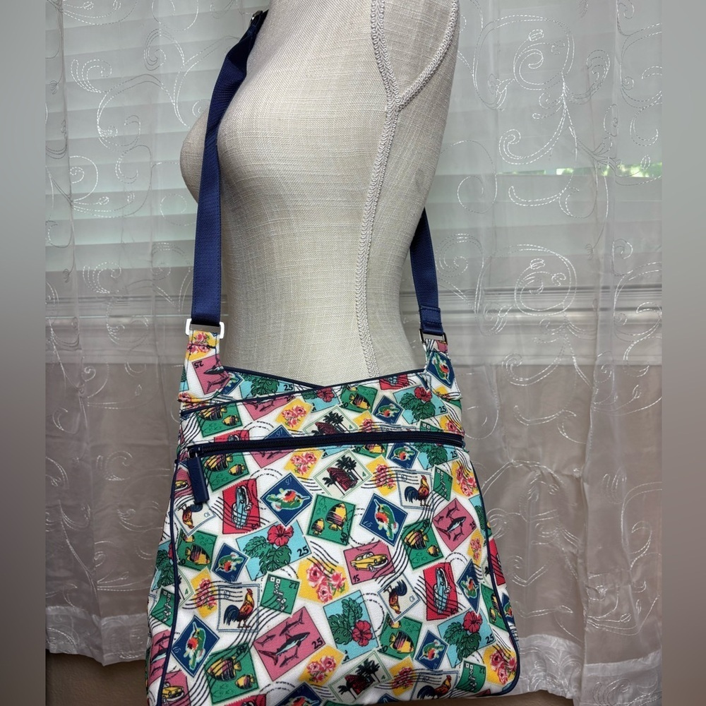 Vera Bradley Postage Stamp Large Crossbody Purse - Picture 2 of 16